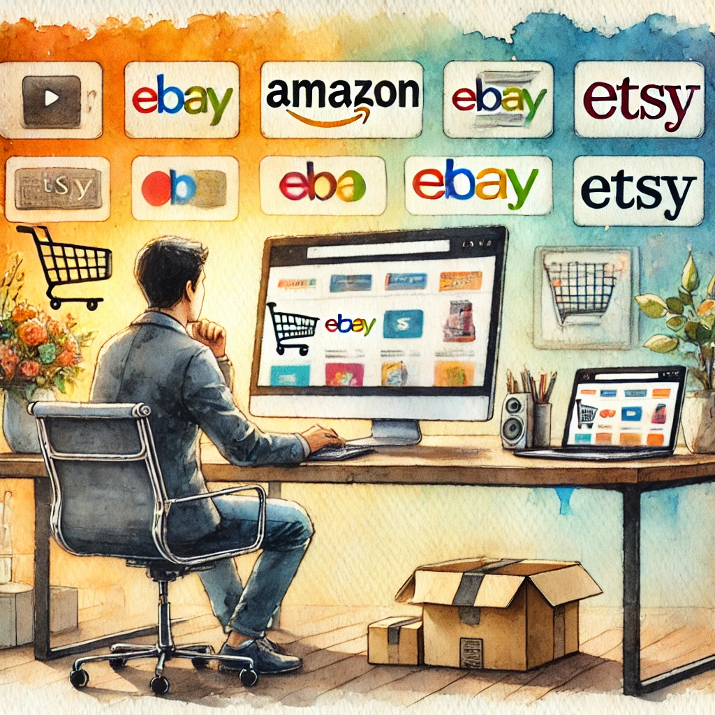 MAN GOING THROUGH E-COMMERCE WEBSITE