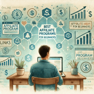 A watercolor painting designed for an article titled 'Best Affiliate Programs for Beginners